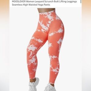 High-Waist Tie-Dye Coral Leggings